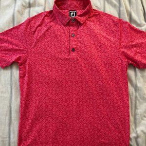 FootJoy Painted Floral Lisle Self Collar Athletic Fit Medium Watermelon